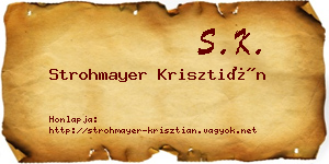 Strohmayer Krisztián névjegykártya