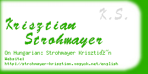 krisztian strohmayer business card